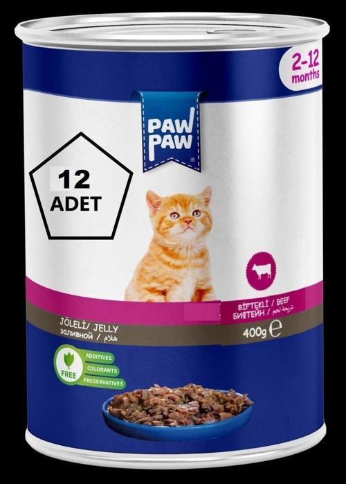 Pawpaw Biftekli Yavru Kedi Konservesi 400GR 12'Li