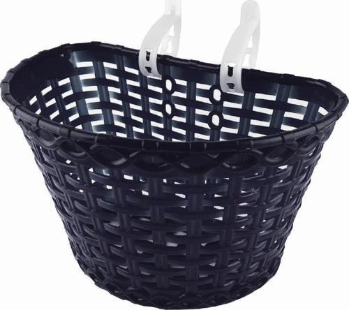 16-20 Jant Uyumlu Hasır Desenli Plastik Çocuk Bisikleti Ön Sepet Siyah