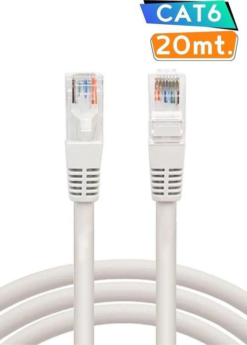 Cat6 20Mt Lan Ethernet Kablosu Fabrikasyon Internet Kablo