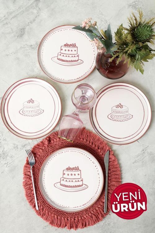 Pink Cake Nordic Pasta Tabağı 22 Cm 4 Adet 22965-66