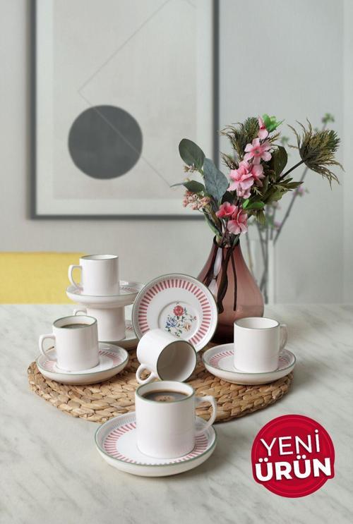 Rose Line Nordic Kahve Takımı 12 Parça 6 Kişilik 22910-12