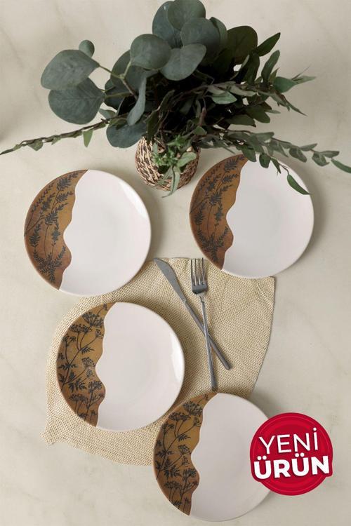 Terra Leaf Ege Pasta Tabağı 20 Cm 4 Adet 22878-79