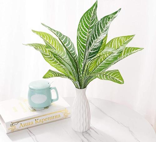 Yapay Çiçek Dracaena Yukka Kılıç Yaprağı Sarı Damarlı Demeti 18 Yapraklı 30*40cm Dik Duvar Çiçeği Yapay Bitki