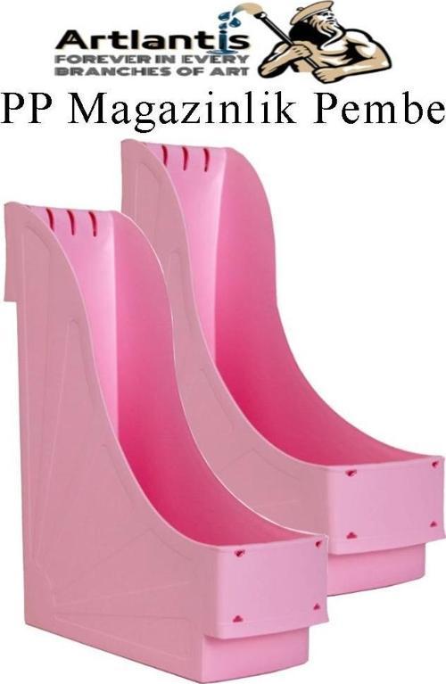 Plastik Magazinlik Pembe 2 Adet Plastik Kutu Klasörü Magazinlik A4 Dosya ve Masa Düzenleyici Sınıf Ev Ofis
