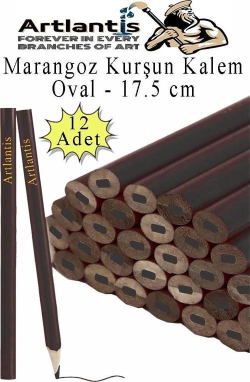 Marangoz Kalem Siyah Oval 12 Adet 1 Paket Kalın Oval Marangoz İnşaat Kalemi Aşap Beton İşaretleme Kalemi Kalın Kalem