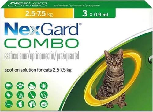 COMBO 2.5-7.5 Kg Kediler İçin Damla 3 adet pipet ( 1 Kutu)