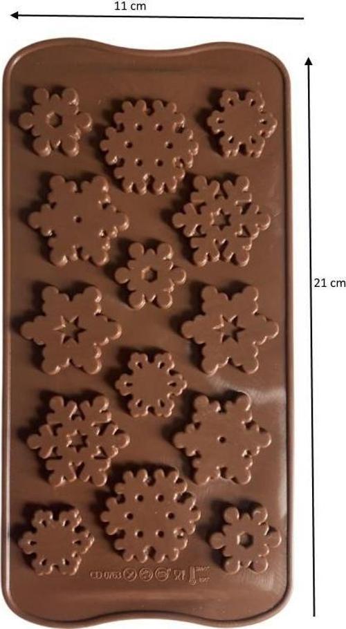 SİLİKON ÇİKOLATA KALIBI KAR TANELERİ 21*11 CM