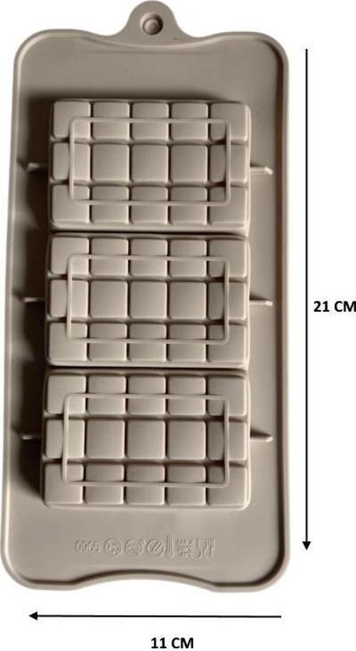 SİLİKON ÇİKOLATA KALIBI KÜÇÜK KARELİ 21*11 CM