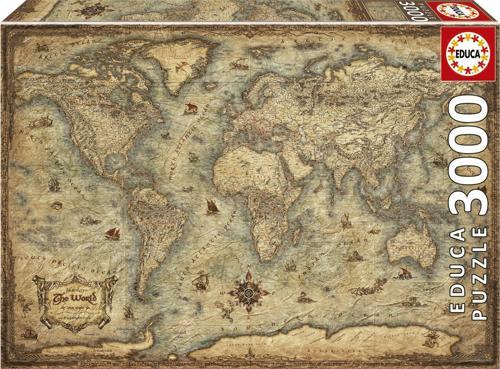 3000 Parça Puzzle Dünya Haritası,