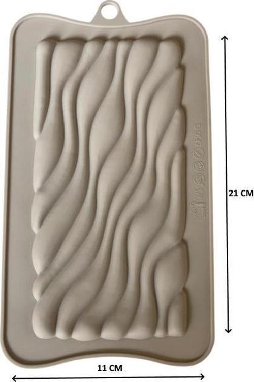SİLİKON ÇİKOLATA KALIBI SU DALGA DESENLİ 21*11 CM