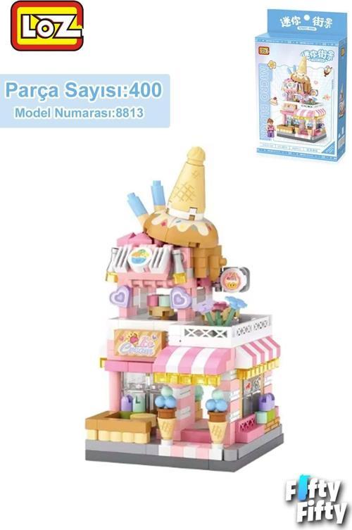 LOZ Micro Block Serisi Dondurma Dükkanı 400 Parça Oyuncak Yapım Seti FFLZ-8813