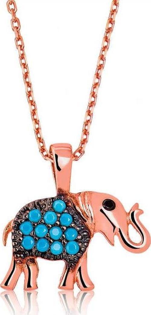 Gümüş Mavi Fil Bayan Kolye