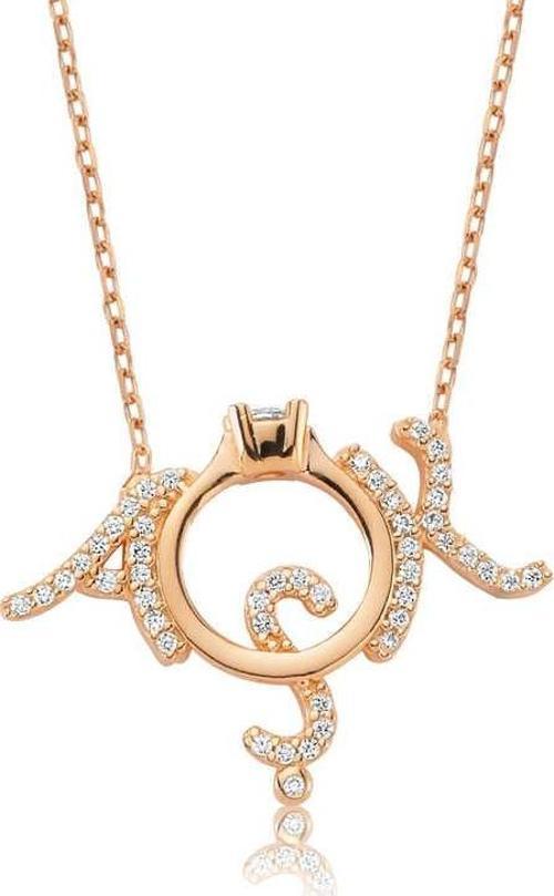 Gümüş Tek Taş Aşk Bayan Kolye