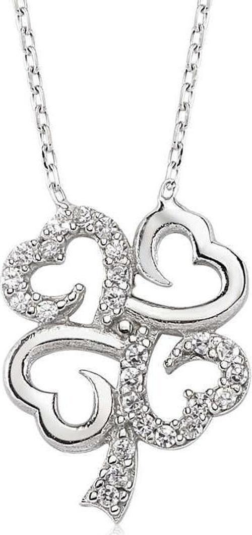 Gümüş Dört Yapraklı Yonca Bayan Kolye