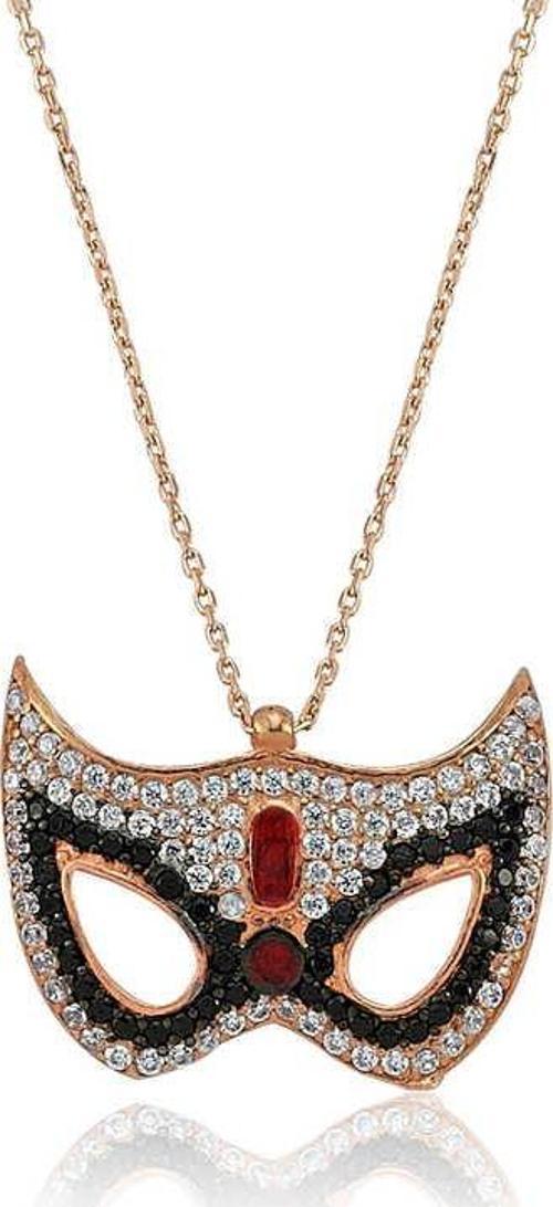 Gümüş Maske Bayan Kolye