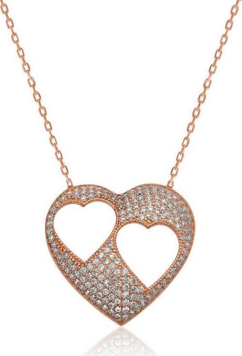 Gümüş Kalpli Bayan Kolye