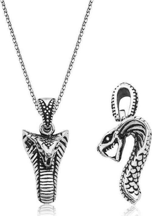 Gümüş Yılan Erkek Kolye