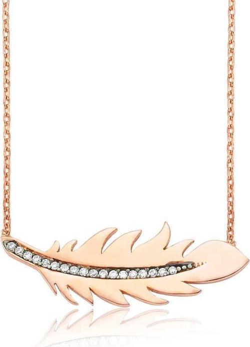 Gümüş Kuş Tüyü Bayan Kolye