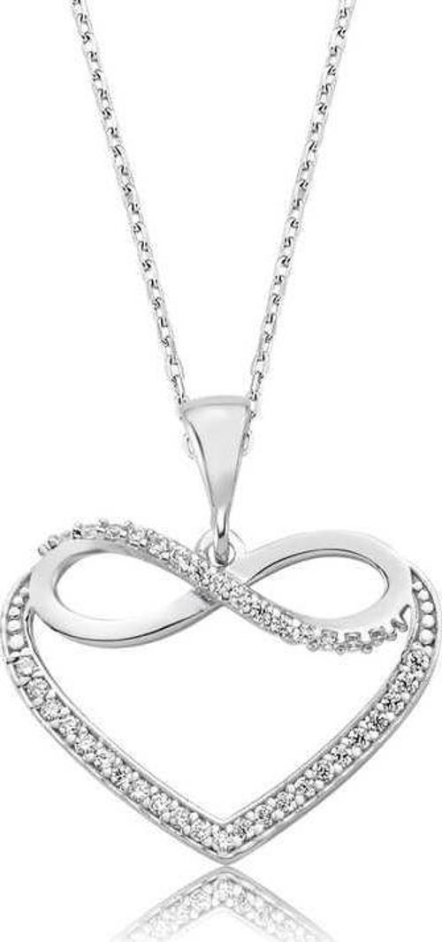 Gümüş Kalpli Sonsuzluk Bayan Kolye