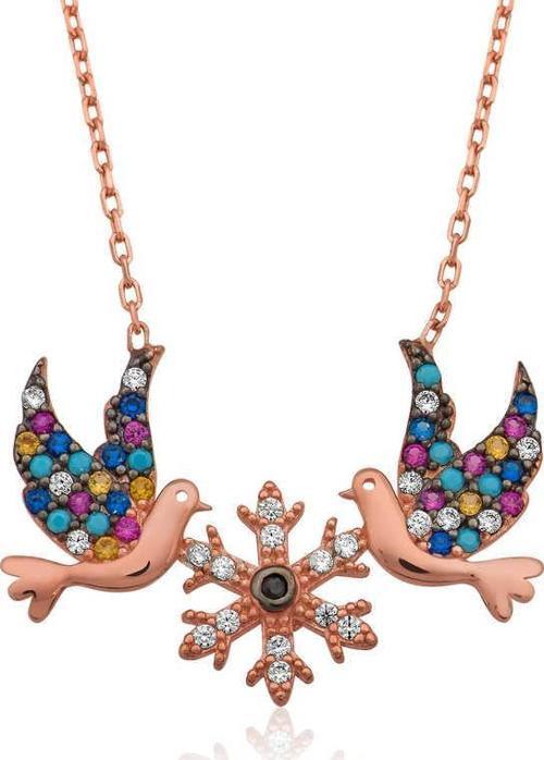 Gümüş Aşk Kuşları Bayan Kolye