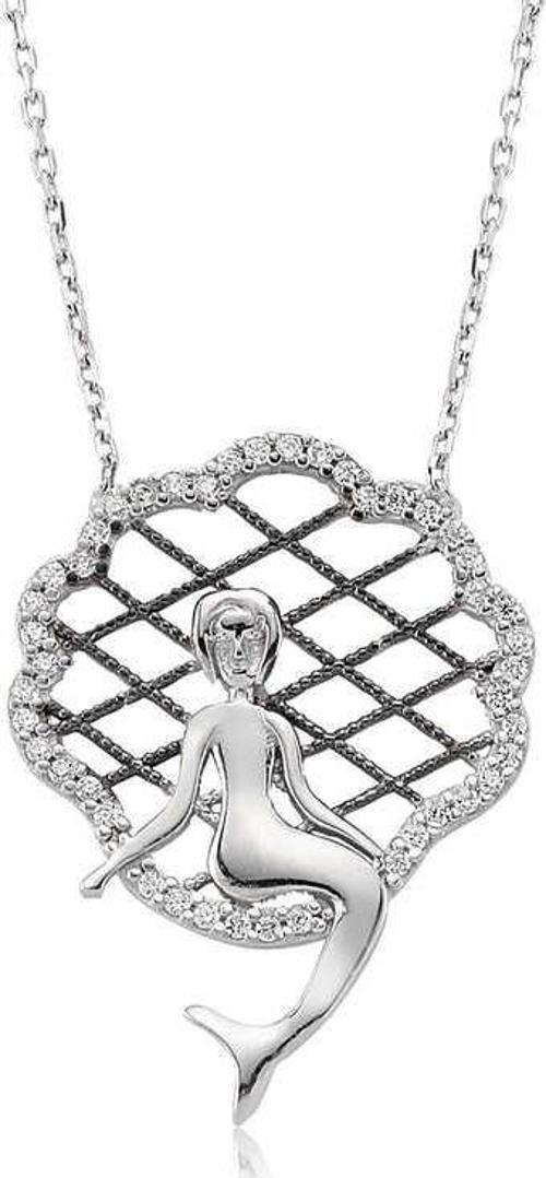 Gümüş Deniz Kızı Bayan Kolye