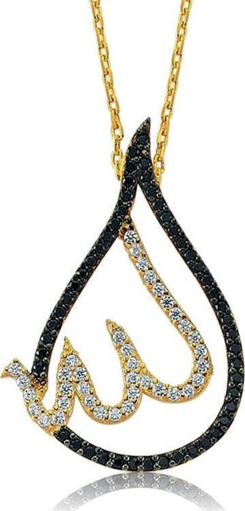 Gümüş Allah Yazılı Bayan Kolye