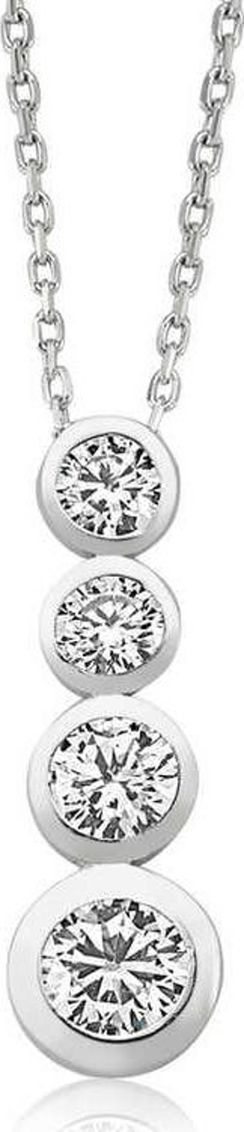 Gümüş 4 Taş Bayan Kolye