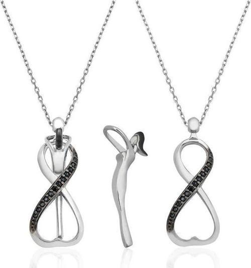 Gümüş Sonsuzluk Aşk Bayan Kolye