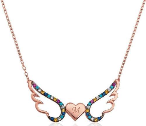 Gümüş Kanatlı Kalp Kolye