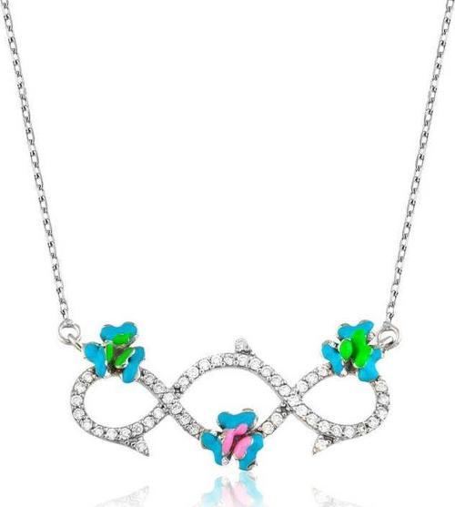 Gümüş Çiçekli Sonsuzluk Bayan Kolye