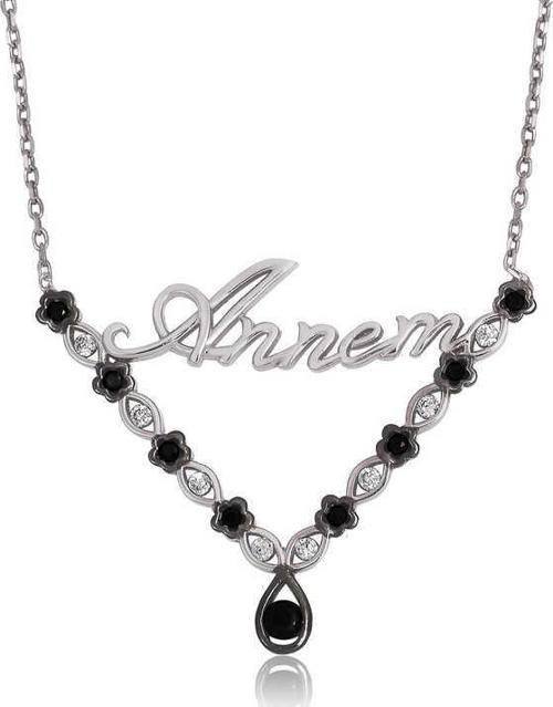 Gümüş Çiçek Annem Bayan Kolye