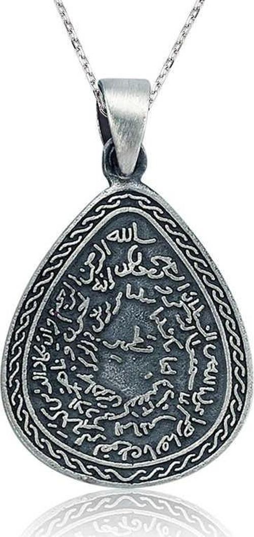 Gümüş Kıtmir Duası Damla Kolye