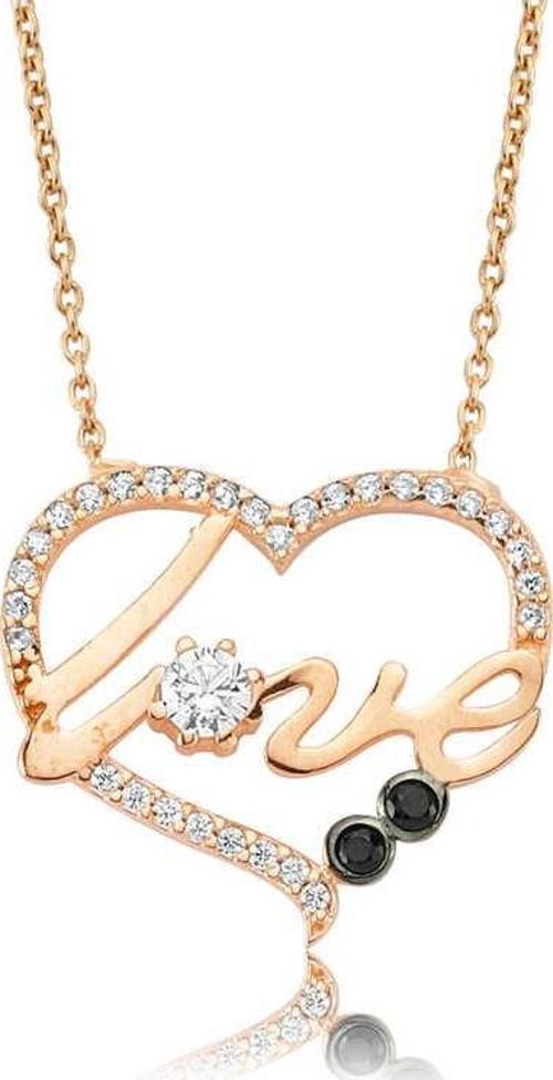 Gümüş Kalp Love Bayan Kolye