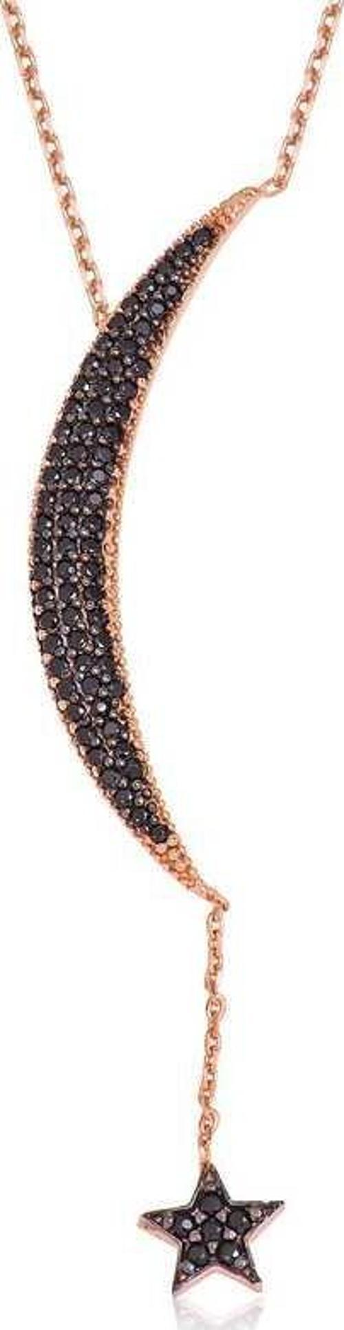 Gümüş Zincirli Ay Yıldız Bayan Kolye