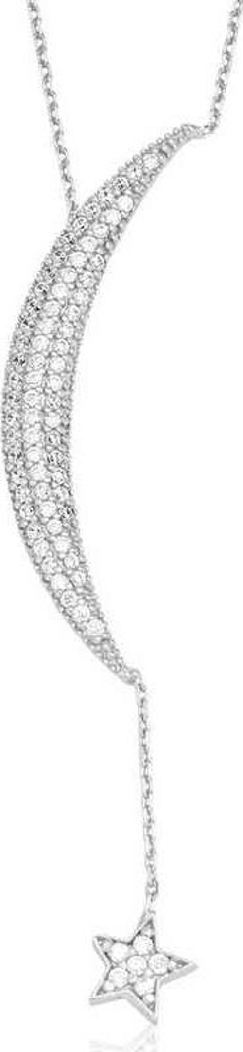 Gümüş Zincirli Ay Yıldız Bayan Kolye