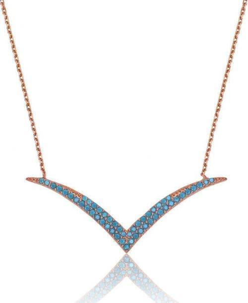 Gümüş Firuze Taşlı Martı Bayan Kolye