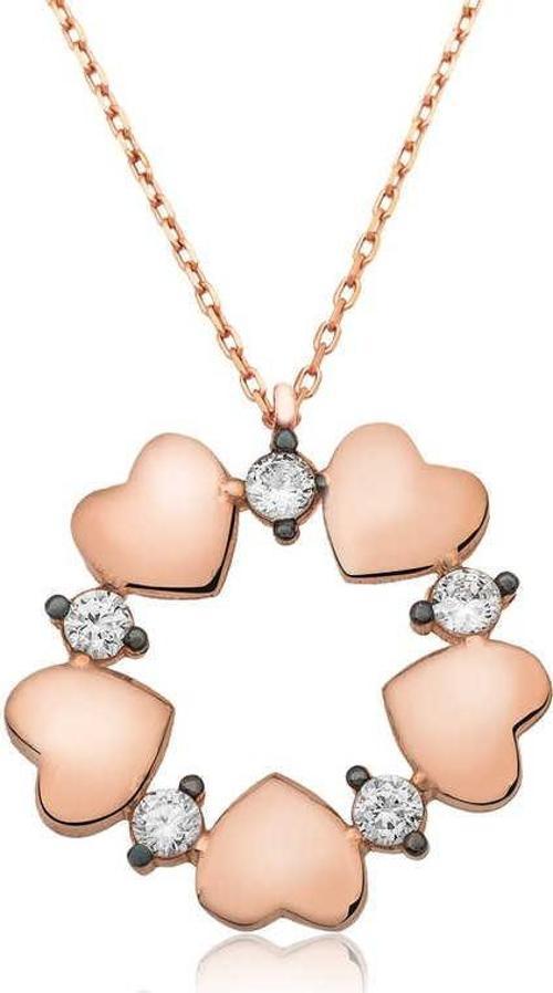 Gümüş Kalp Çemberi Bayan Kolye