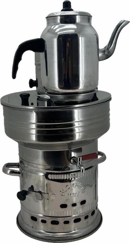 Paslanmaz 304 Çelik 7 litre Demlikli Semaver