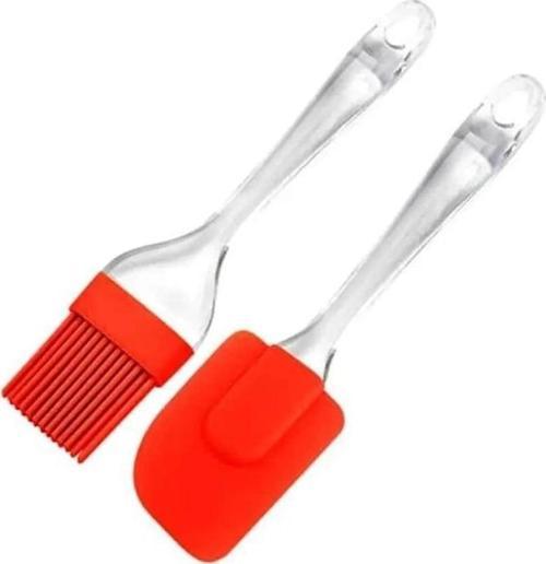 Büro Ev Ofis Mutfağı için 2PARÇA Silikon Spatula Pasta Börek Poğaça Yağ Fırçası Seti