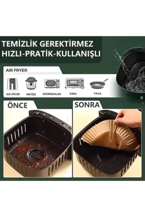 Büro Ev Ofis Mutfağı için 50ADET Yağlı Fritöz Pişirme Kağıdı Seti