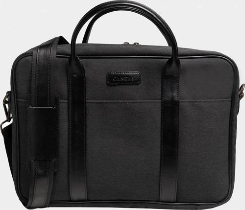 Retro Kanvas 40X29 Evrak ve Laptop Çantası 15 İnç Siyah