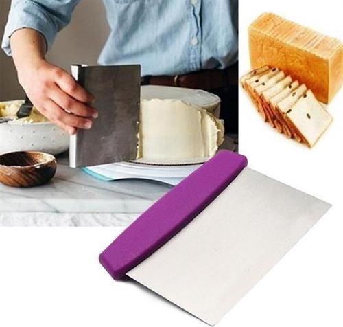 Büro Ev Ofis Mutfağı için Çelik Hamur Kesici Kazıyıcı Şekillendirici Pasta Kek Spatula Aleti