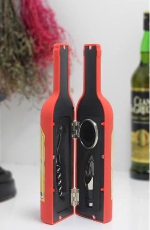 Büro Ev Ofis Mutfağı için Mini Kırmızı Açacak Şişe Mantarı Açıcı Tirbuşon Seti