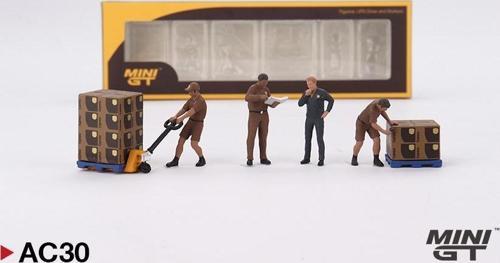AC30 1/64 Figurine: UPS Driver and workers