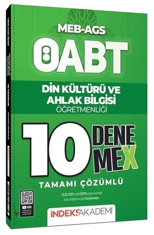 İndeks Akademi 2025 ÖABT MEB-AGS Din Kültürü ve Ahlak Bilgisi 10 DenemeX Çözümlü İndeks Akademi Yayıncılık