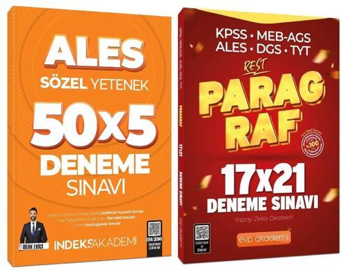 İndeks + EVP Akademi 2025 ALES Sözel Yetenek + Paragraf 5+21 Deneme 2 li Set - Berk Ekici İndeks + EVP Akademi Yayıncılı