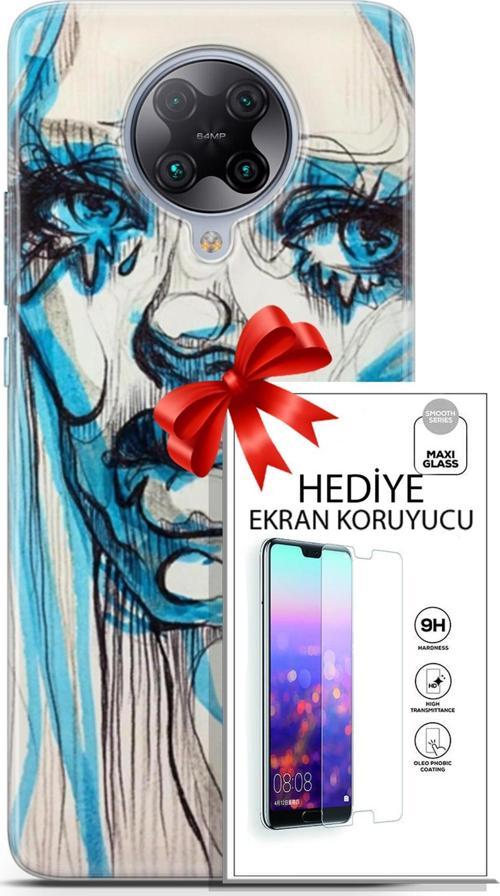 Xiaomi Poco F2 Pro Kılıf Orijinal Seri Soul 26 Hüzünlü Yüz Soft Kapak + Ekran Koruyucu