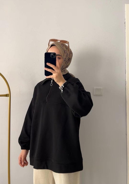 Üç İplik Şardonlu Sweatshirt