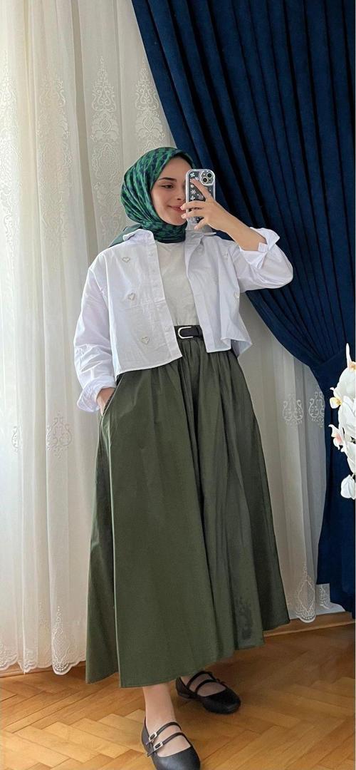 Taş Detay Crop Gömlek