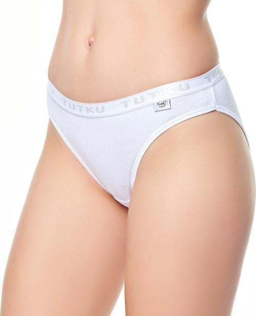 12 'li Yazılı Bayan Bikini Külot Beyaz
